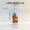 1PC European Castle Cityscape Print 750ml Color Plastic Sports Water Bottle Leakproof Flip Straw Lid Suitable for Sports Office Home Use