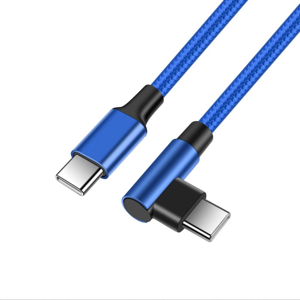 Кабель USB C 60 Вт с Г-образным разъемом, нейлоновая оплетка, для быстрой зарядки смартфонов, планшетов, ноутбуков, передача данных 480 Мбит/с