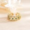 CMM Fashion Resizable Finger Ring Green Cubic Zirconia Adjustable Ring
