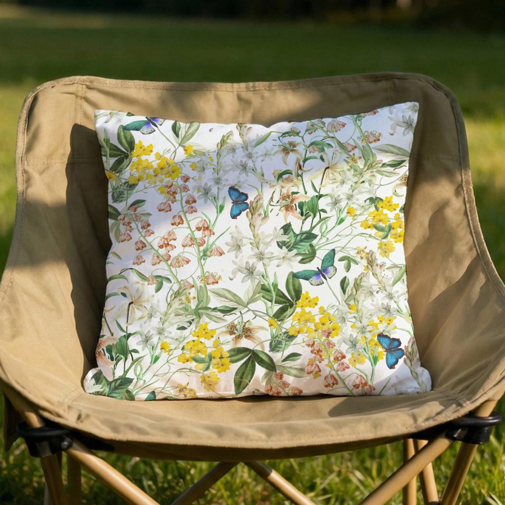 Spring Flower Print Cushion Cover Soft Reversible Durable Pillow Cover MultiScene Use for Home Car Daily Comfort