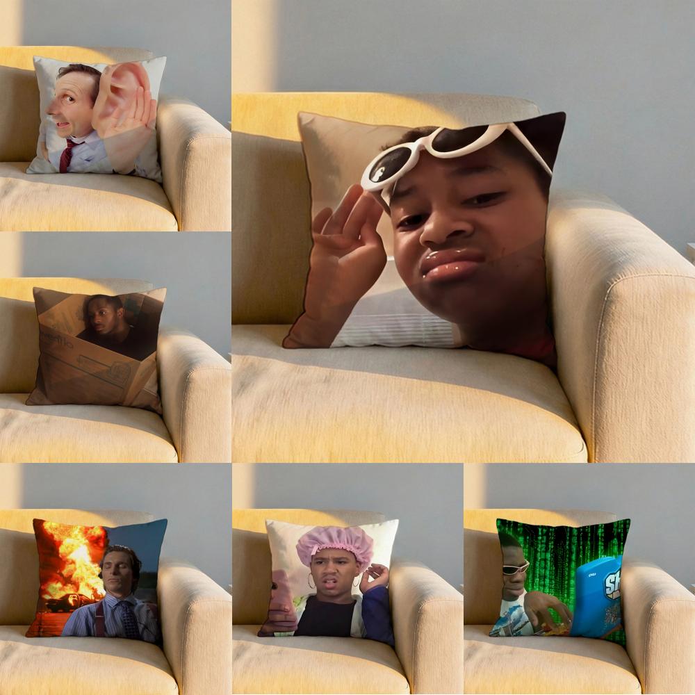 Popular emoticons Cushion Cover Soft Reversible Durable Pillow Cover MultiScene Use for Home Car Daily Comfort