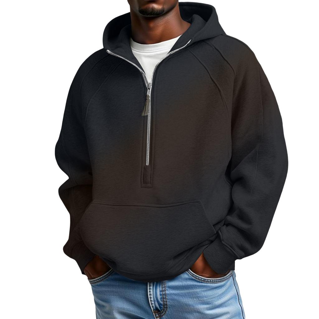 Men's  Long  Sleeves  Leisure  Sports  Half  Zipper  Hooded  Hood  Hoodie