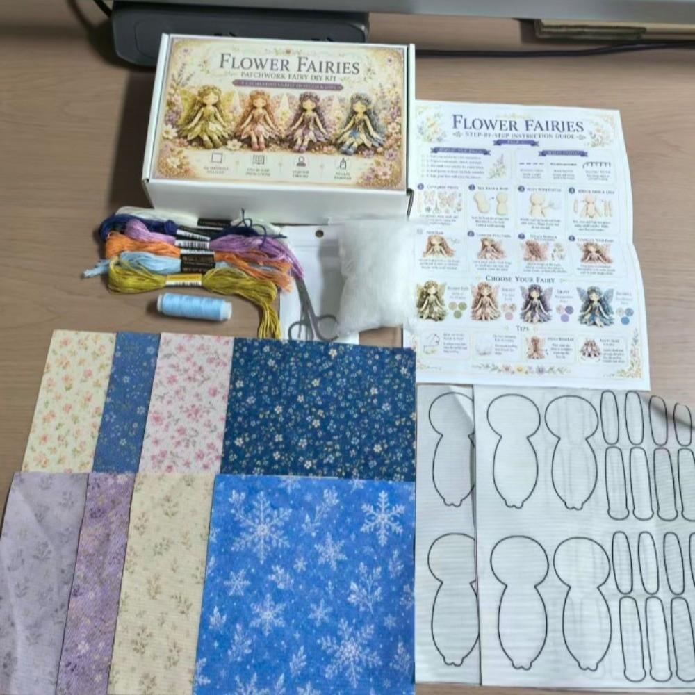 Pre-cut Fabric Fairy Elf Patchwork Sewing Set Dolls Patchwork Material Pack Craft Activities