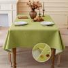 Faux Linen Rustic Reusable Rectangular Table Cloth Cover for Dining Waterproof Waterproof No-wash Dust-proof Coffee Table Cloth