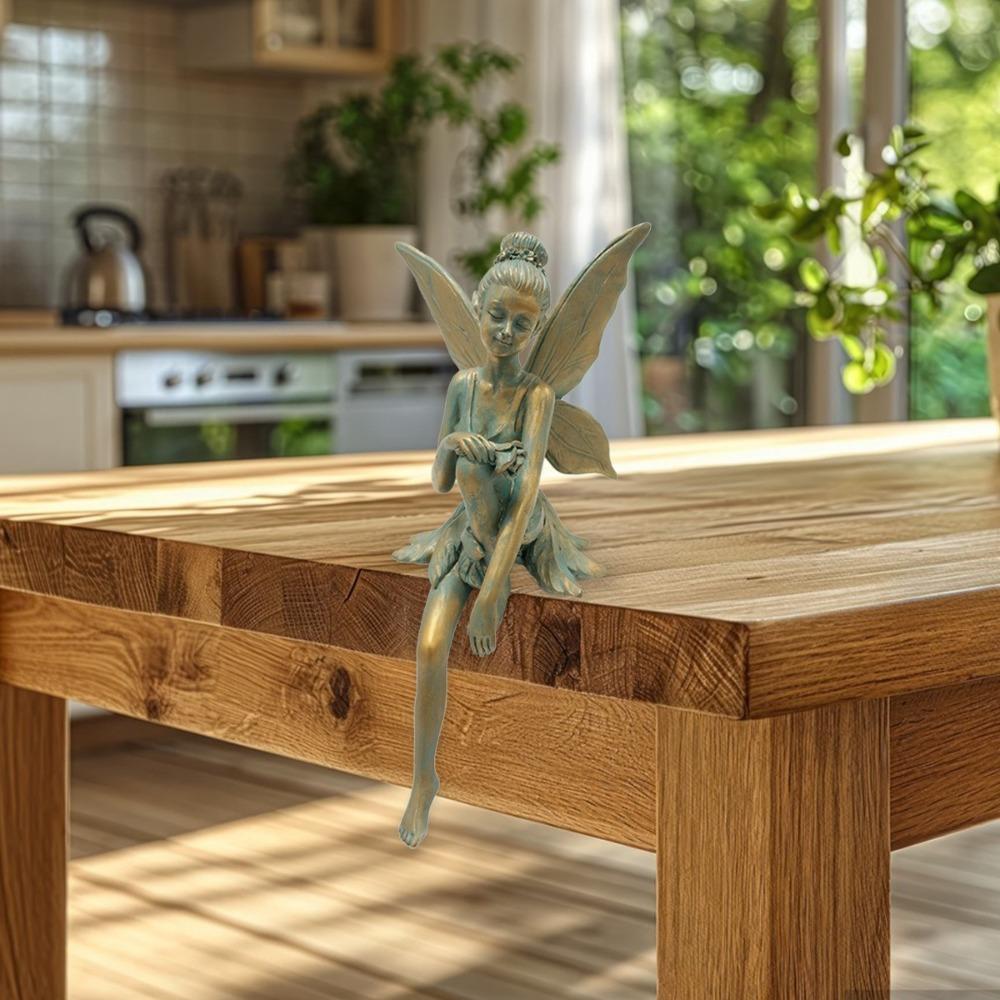 Изделия из смолы Сидящая фея цветов Фигурка Ретро Скульптура феи для подарка друзьям