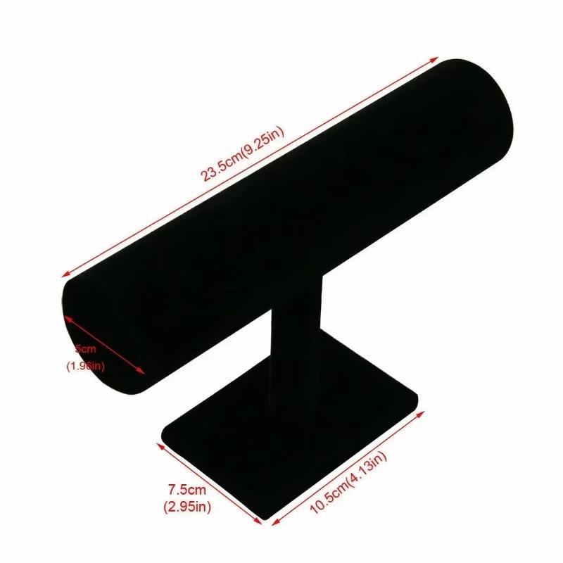 Бархатный дисплей для хранения браслетов и ювелирных изделий, органайзер для часов с Т-образной перекладиной, жесткая подставка, дисплей для браслетов и ювелирных изделий