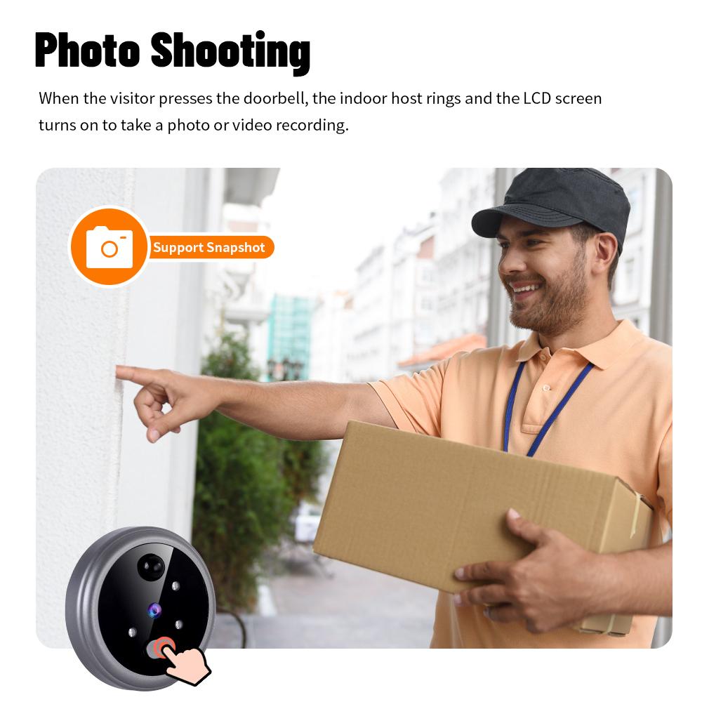 2.8" Digital Magic Eye Electronic Viewfinder Night Vision Safety Door Viewer Photo Recording Door Peephole Camera