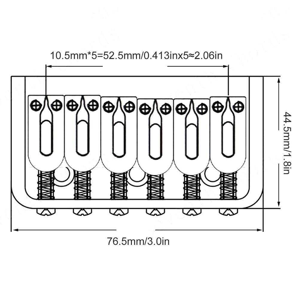 76mm Fixed Hardtail Guitar Bridge U Shaped String Spacing Electric Guitar Bridge Electric Guitar