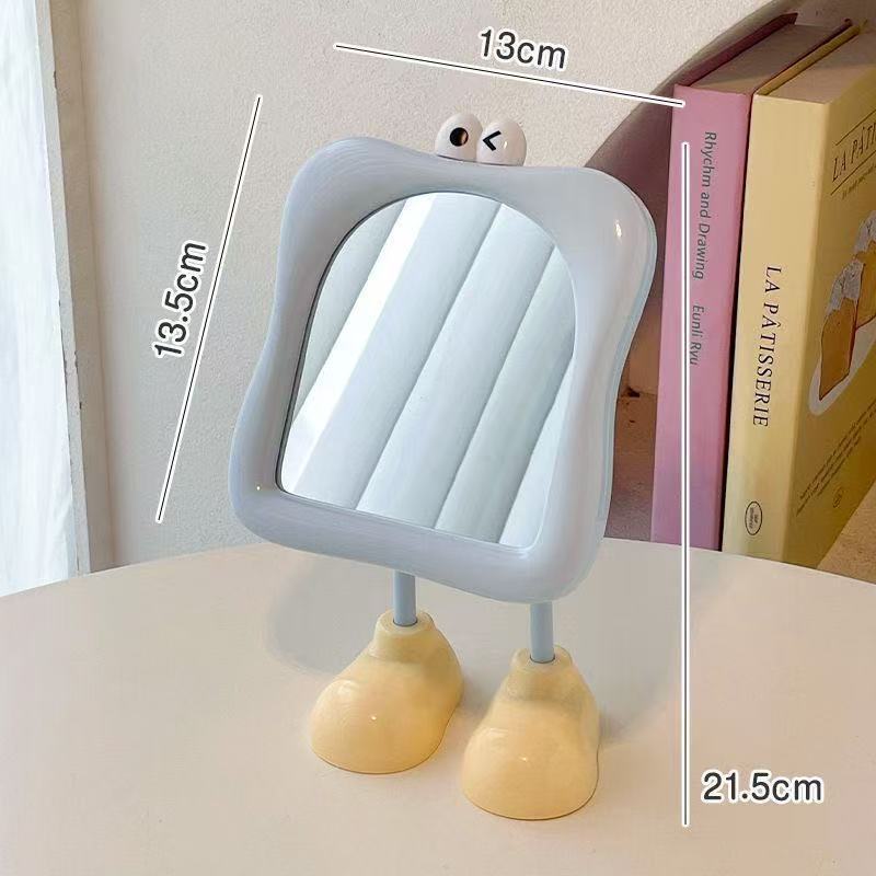 Bigfoot Portable Desktop Vanity Mirror for Dorm Students Cute Mini Beauty Mirror High-Face Makeup Mirror