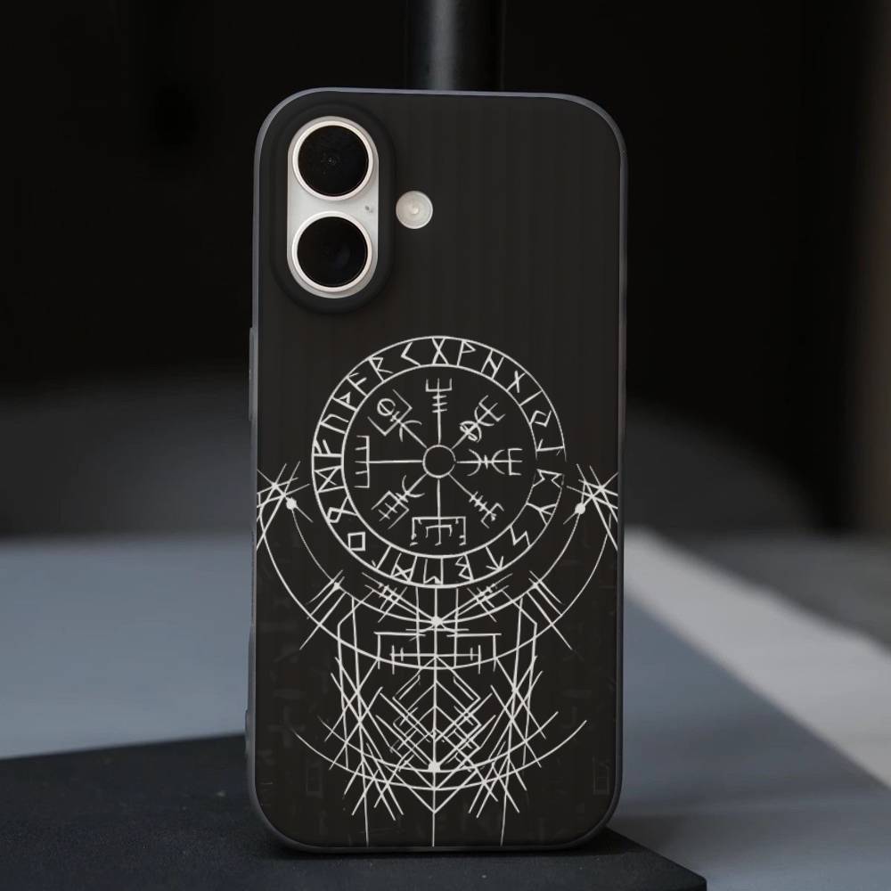 V-Викинг Логотип V-Вегвизир Роскошный Чехол Для Телефона Для IPhone 17 Air 16 15 14 13 12 11 Pro Max Pro Plus Волна Ударопрочный