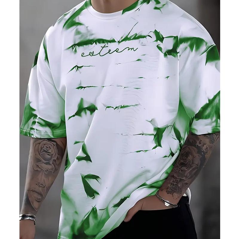 New Summer Men's Fashion T-shirt Personality Kitten Printed Men's T-shirt Top