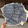 Small Satin Print Wrap Headkerchief 70×70cm Hair Neck Tie Scarf Vintage Women Silk Scarf