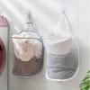 Hanging Net Storage Bag Portable Foldable Laundry Basket Wall Mounted Dirty Clothes Mesh Basket Closet Organizer Laundry Hamper