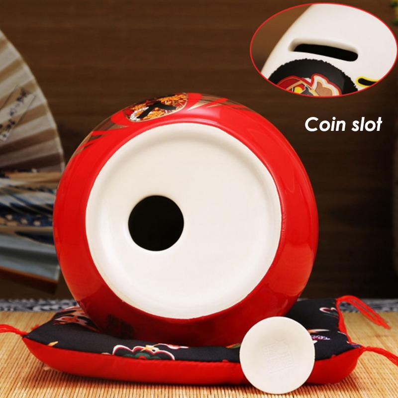 11-дюймовая керамическая башня Дарума, японский фарфор, коллекционная статуэтка Манеки-нэко, Дхарма, удача, статуэтка Дзен, копилка