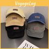 Color Solid Retro Letter Soft Top Fitted Cap Sunshade Ventilation Women Men