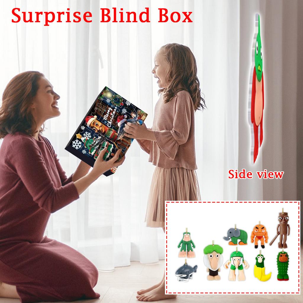 2D Flat Acrylic Pendant Airplane Box, Countdown Christmas Advent Calendar Blindbox, Christmas Tree Ornament