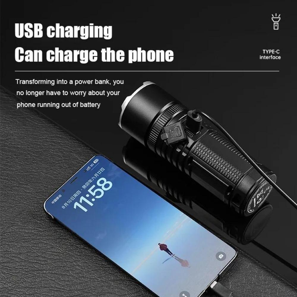 Супер яркий белый лазерный фонарик для кемпинга на открытом воздухе USB перезаряжаемый фонарик с телескопическим зумом цифровой дисплей фонарь