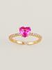 1pc Elegant Cubic Zirconia Heart Inlaid Ring, Suitable For Women's Engagement And Wedding Wear