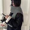 Шикарный корейский стиль черно-белый шерстяной шарф в тонкую полоску: Элегантный осенне-зимний шарф-манишка