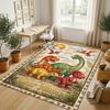 Dinosaur Theme Crystal Velvet Rug Personalized Custom Name Text Soft Floor Mat Home Decor