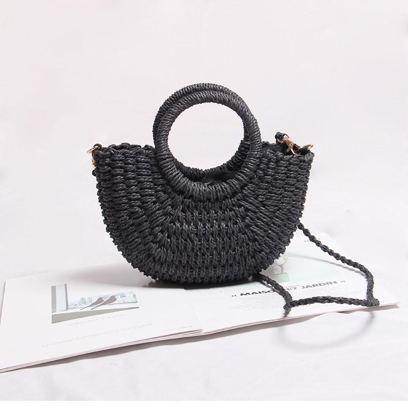 IELGY mini messenger woven bag, cute portable, summer seaside vacation beach bag