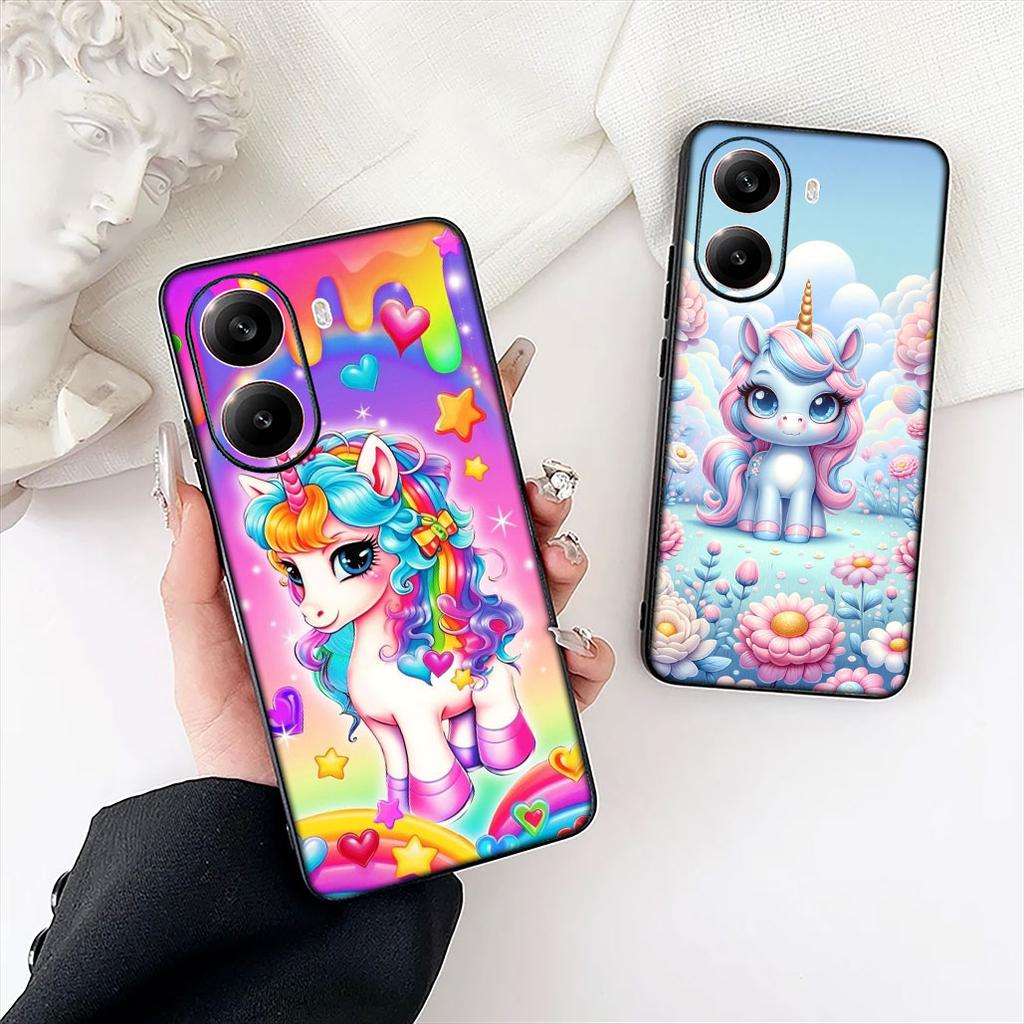 Cartoon Unicorn Horse Anime Phone Case for Motorola Moto Edge 50 30 Fusion 40 NEO Ultra Pro G22 G23 G20 G35 G84 G13 G53 Cover