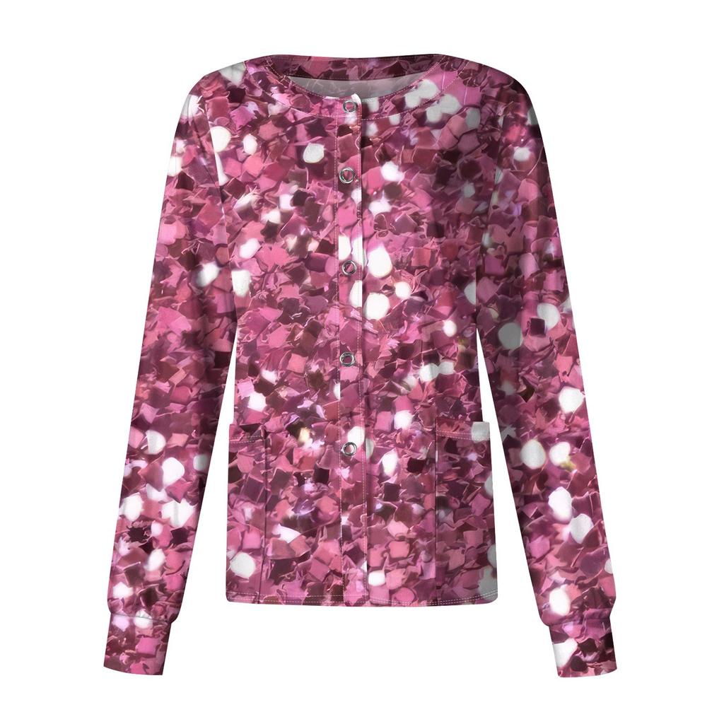 Женский рабочий однобортный защитный комбинезон с длинным рукавом и напечатанным карманом, воротником-стойкой, кардиган, куртка, топ