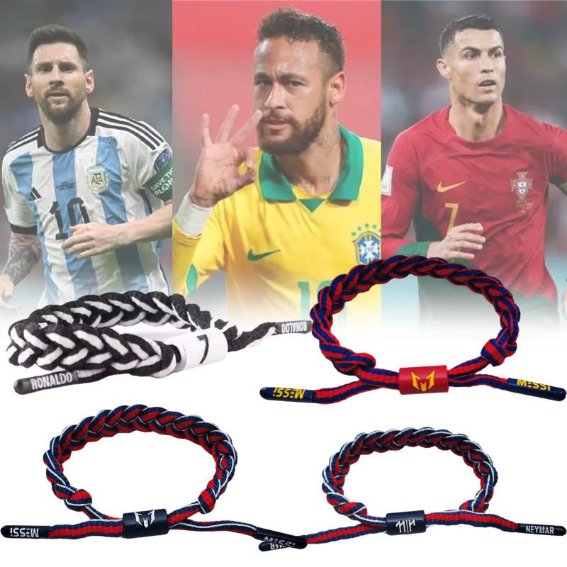 Браслет Регулируемый Тканевый Месси Роналду Неймар Напульсники Футбольная Суперзвезда