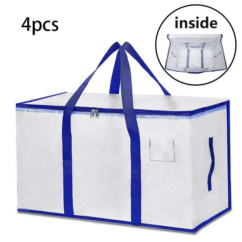 4/8/10 упаковок очень больших сумок для переезда с ручками для переноски на молнии, прочные сумки для хранения, коробки для переезда для экономии места