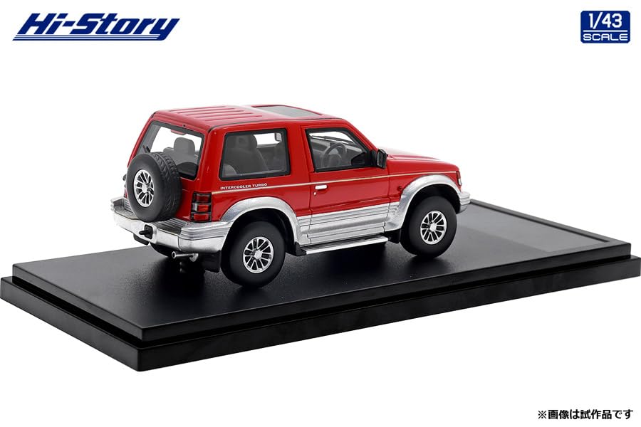 Hi Story Mitsubishi Pajero METALTOP WIDE Venus Silver Готовый продукт 1/43 XR-II (1991) Красный/Грейс