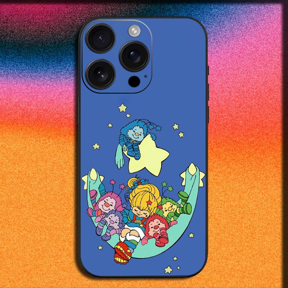 Cartoon R-Rainbow Brite Phone Case For iPhone 16,15,14,13,12,11,Pro,XS,Max,XR,Plus,SE,Mini Soft Black Cover