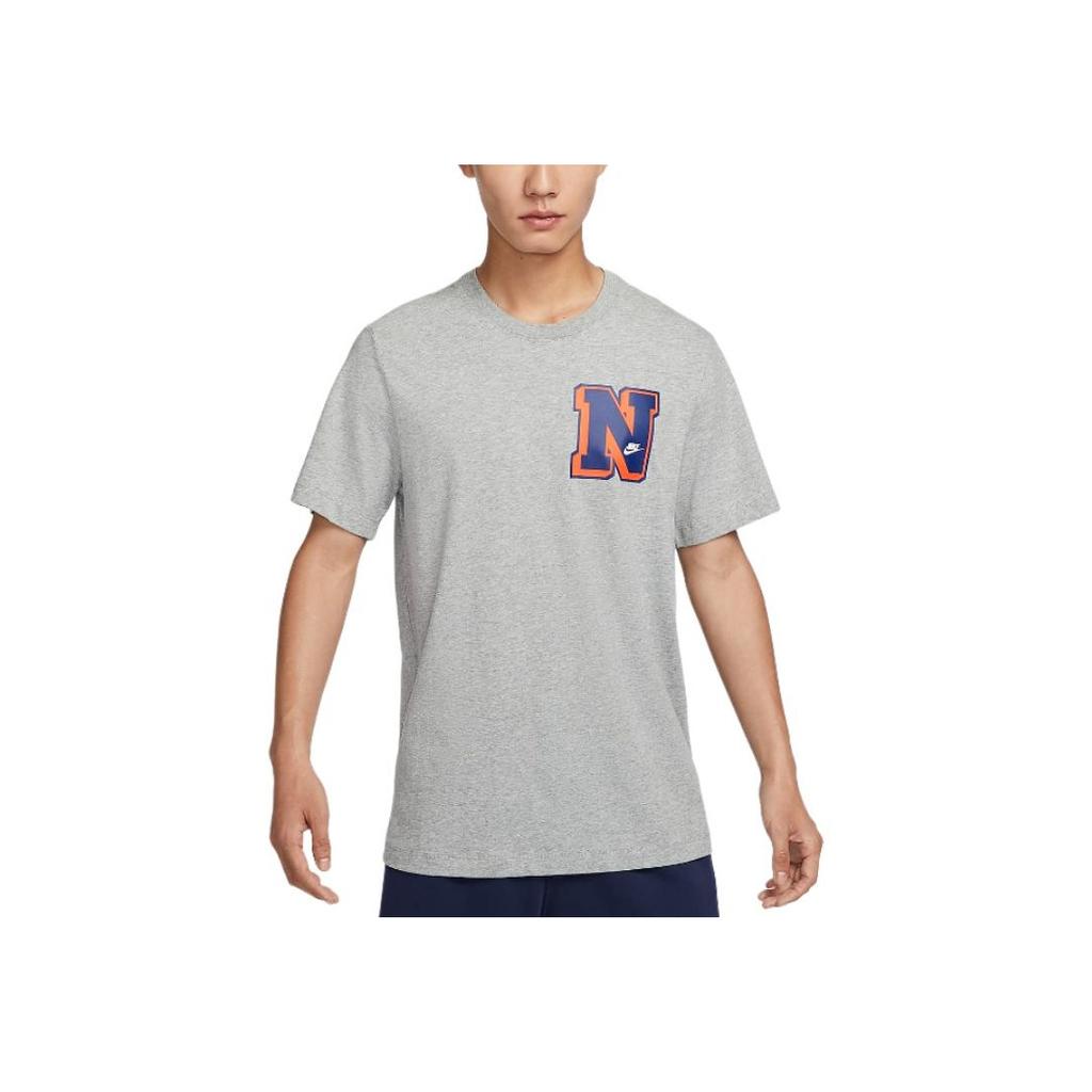 Nike Винтажная повседневная футболка с коротким рукавом с надписью «Письмо», мужские топы, темно-серый цвет FV3773-063