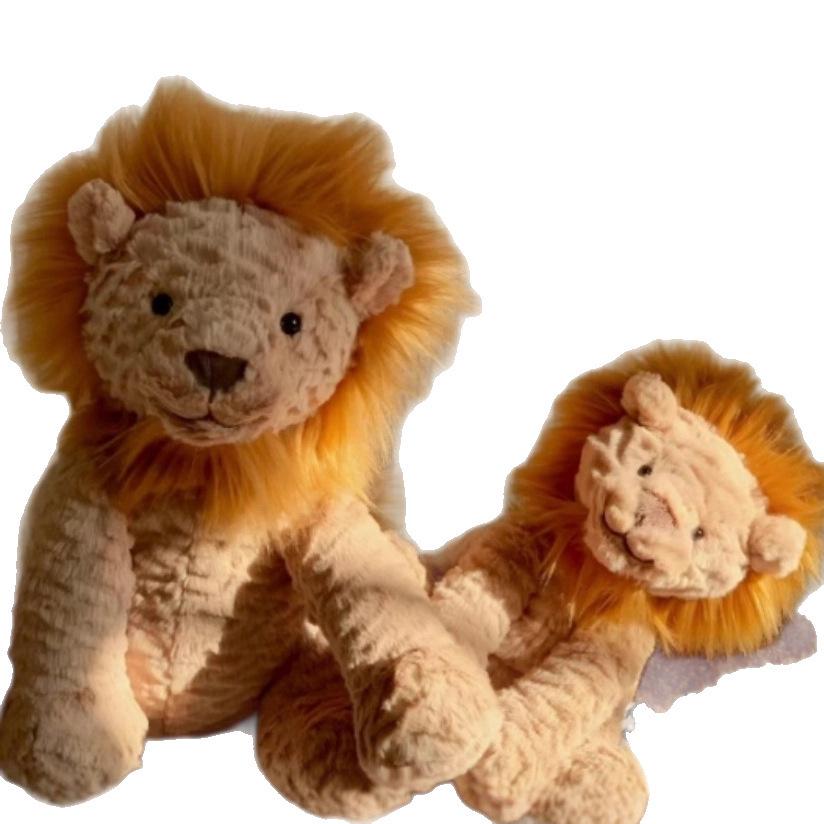 Плюшевая кукла лев с домашней волнистой шерстью – Мягкая игрушка в подарок для девочек