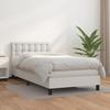 3141102 vidaXL Divan Bed with Mattress White 90x200 Cm Faux Leather