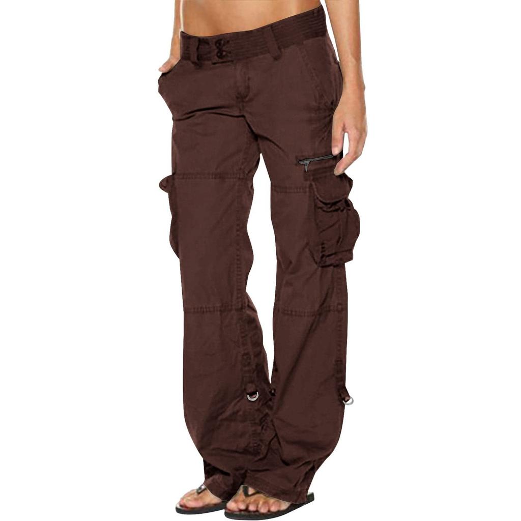 Womens Baggy Cargo Pants Vintage Jeans With Pockets Wide Leg Trousers Loose Overalls Long Pants Cargo Pants