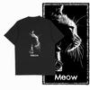 2026 Cool Cat Pure Cotton Printed Mens And Womens Personalized Round Neck Short Sleeved New Loose Casual Tshirt