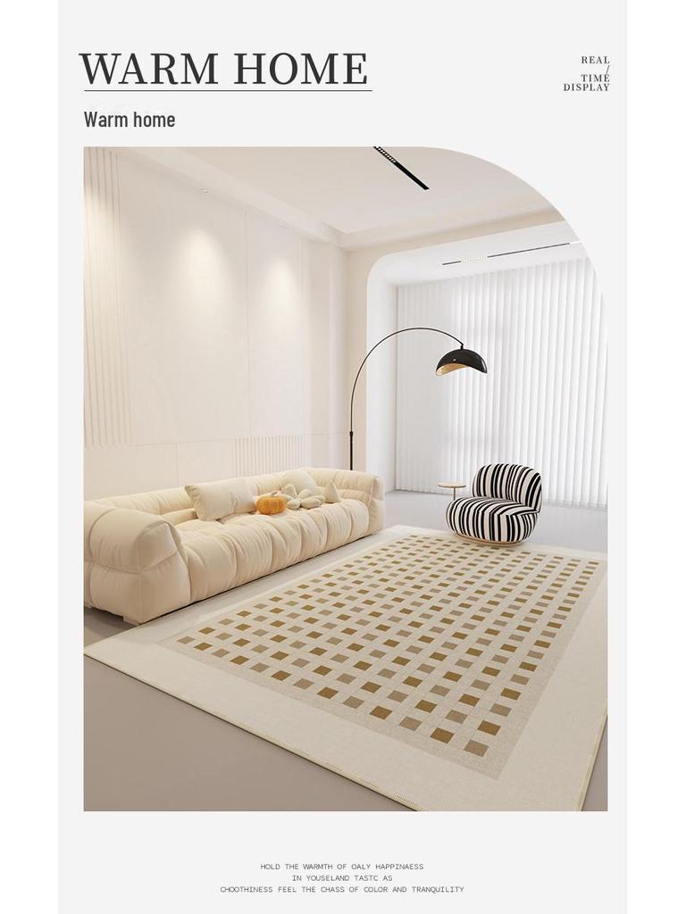 Роскошный кремовый ковер во французском стиле: Высококачественное, стильное и легко моющееся средство для гостиной или спальни