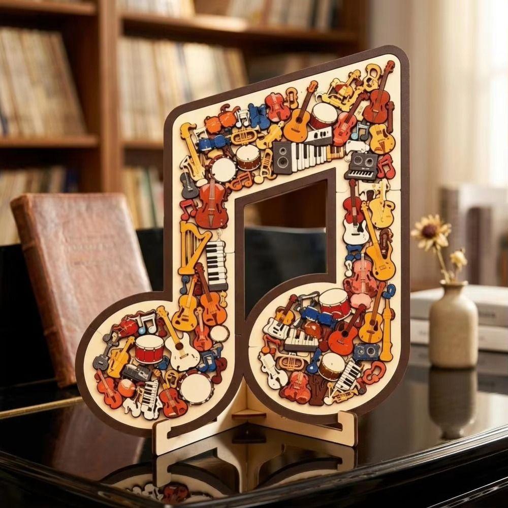 Irregular Shape Music Note Puzzle Musical Note Shaped Musical Instrument Puzzle For Adults
