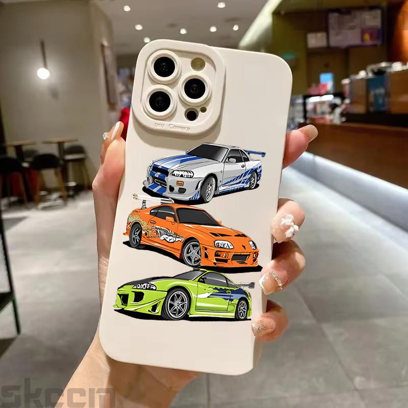 Creative And Cool Car Pattern Soft TPU Phone Case For iPhone 17 16 15 14 13 12 11 Pro Plus Max Mini 17 Air 16E XS X XR Cover