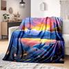 Underwater World Fish Dolphin Pattern Print Soft Flannel Blanket Sheet Sofa Office Air Conditioner Throw Blanket Gift