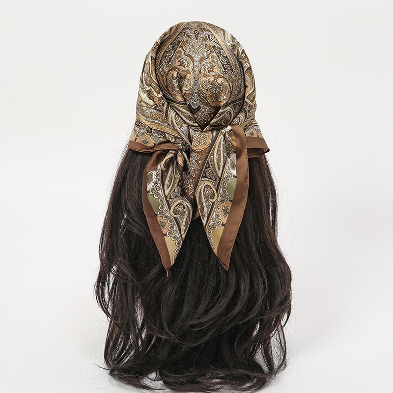 Fashion Print Silk Hairbands Scarf Women Spring New Elagant Floral Bandana Neck Kerchief Head Bands Foulard Female Scarfs