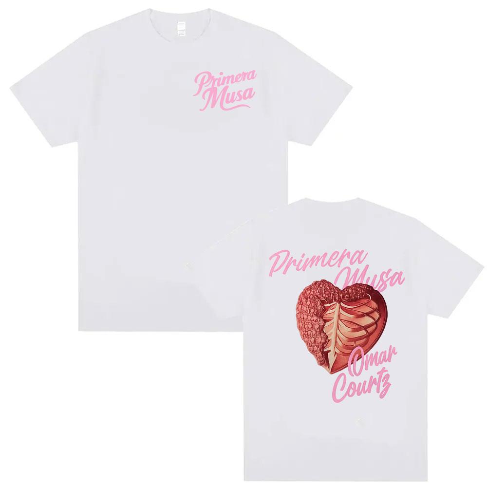 Rapper Omar Courtz Primera Musa 2025 Graphic T-shirts Men's Clothing Vintage Hip Hop Summer Oversized Cotton T-shirt Streetwear