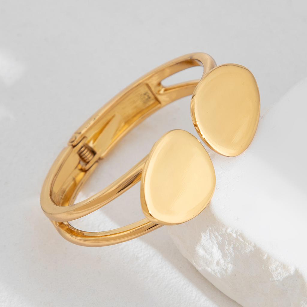 Ingemark Creative Trendy Gold Color Metal Wide Cuff Bracelets Women Punk Classic Chunky Spring Bangles Steampunk Jewelry 2026
