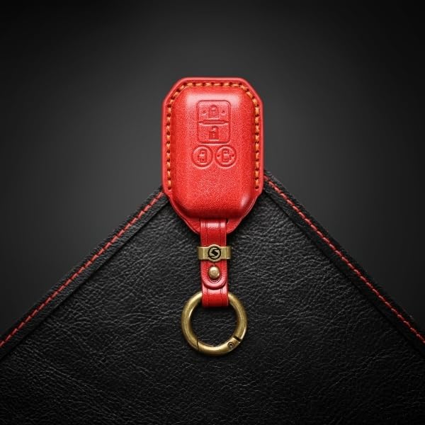 Suzuki Jimny Nodoma JC74W Key Front New Jimny 64 Spacia Custom Key XBEE Genuine Leather Smart Key Custom Dress Up Red 4 [smasol] Cover, End, Series,
