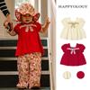 Девочковый вязаный топ Happyology с коротким рукавом и бантом