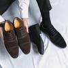 Men Derby Shoes Wingtip Dress Oxford Formal Suede Comfortable Business Shoes Tuxedo Wedding Blazers Saddle Shoes for Men Plus Size