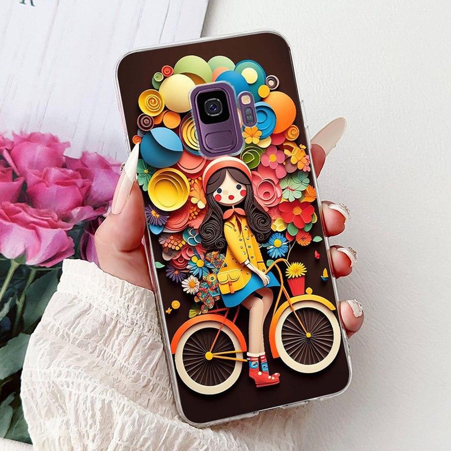 Чехол для Samsung Galaxy S9 SM-G960F Чехол Модный Цветок Мягкий Тонкий Задняя Крышка Для Samsung S9 Plus S 9 GalaxyS9 S9+ SM-G965F Capa
