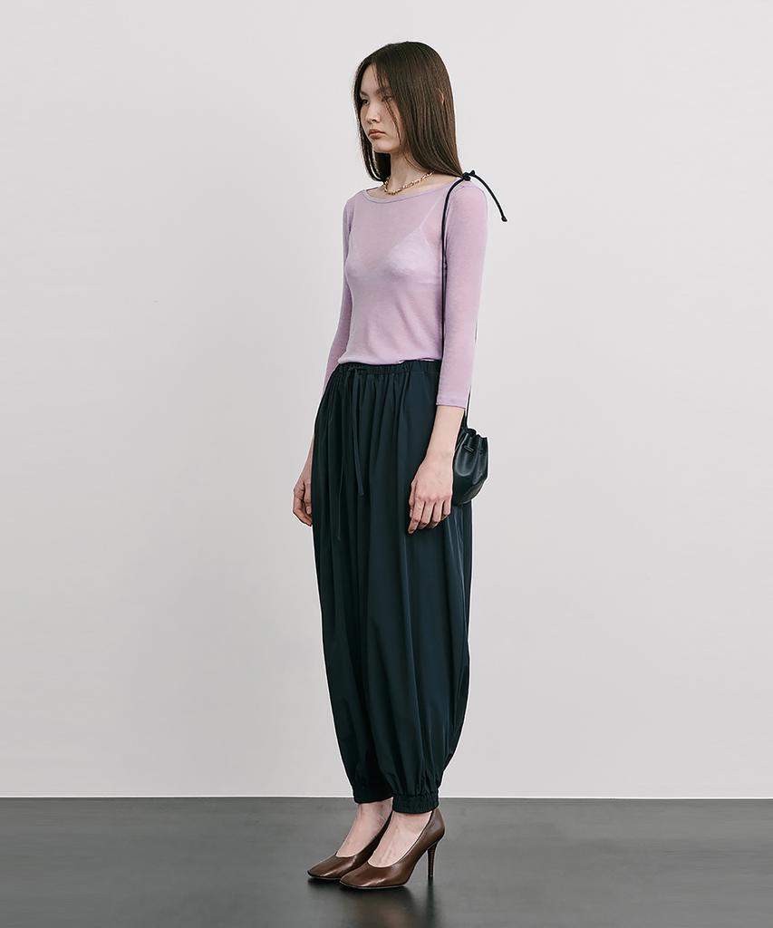 WNDERKAMMER Shirred Moon Jar Pants_Navy