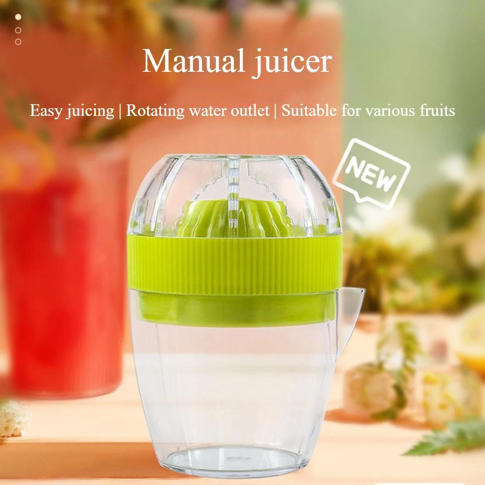 Manual Juicer Lemon Squeezer Portable Mini Citrus Juicer Bottle Household Plastic Orange Juice Machine with Lid Kitchen Gadgets