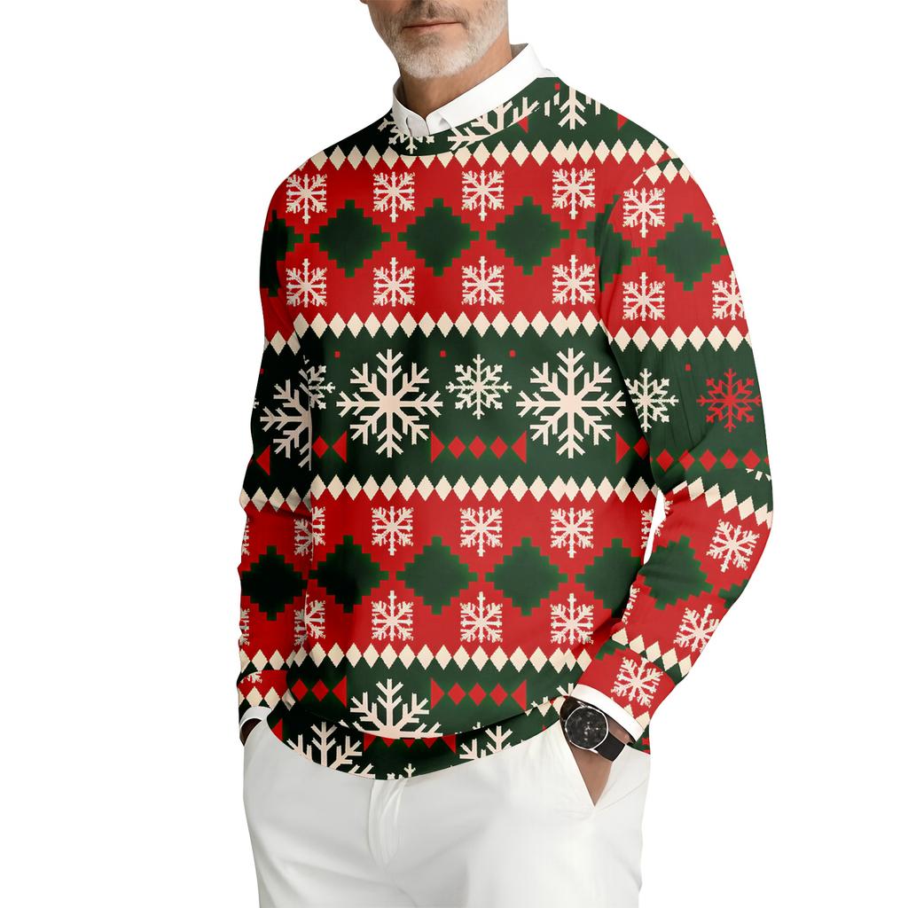 Мужская толстовка с круглым вырезом и длинными рукавами из рубчатого трикотажа